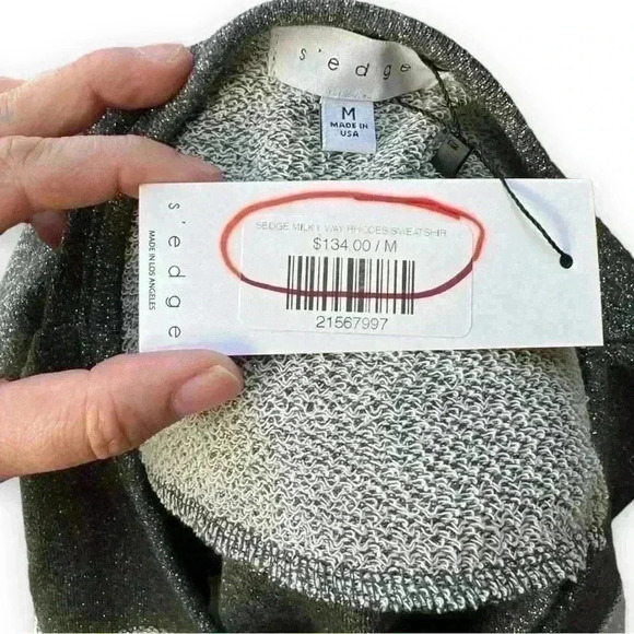 Sparkly two toned metallic cropped sweatshirt M - Picture 4 of 6